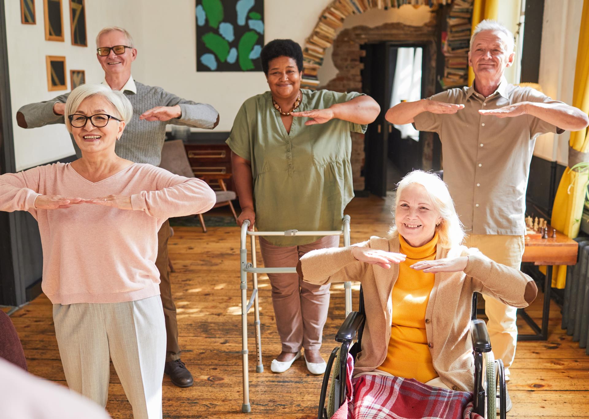 Older adults exercising