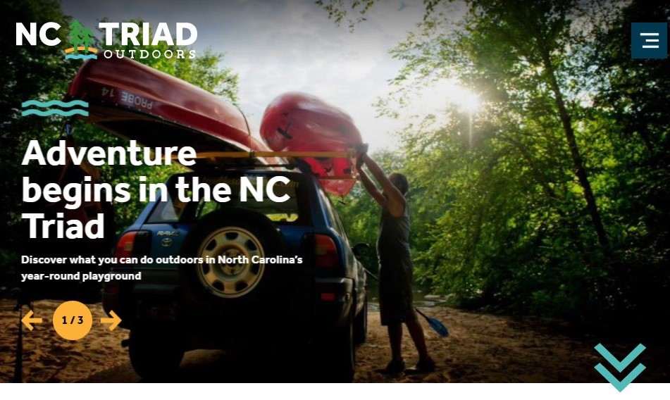 NC Triad Outdoors Homepage Screenshot