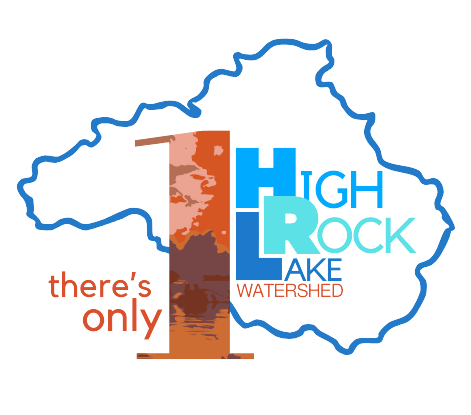 1HRL Project Logo with Watershed Outline and the words There's Only One High Rock Lake Watershed