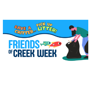 Friends of Creek Week Button Small White Back