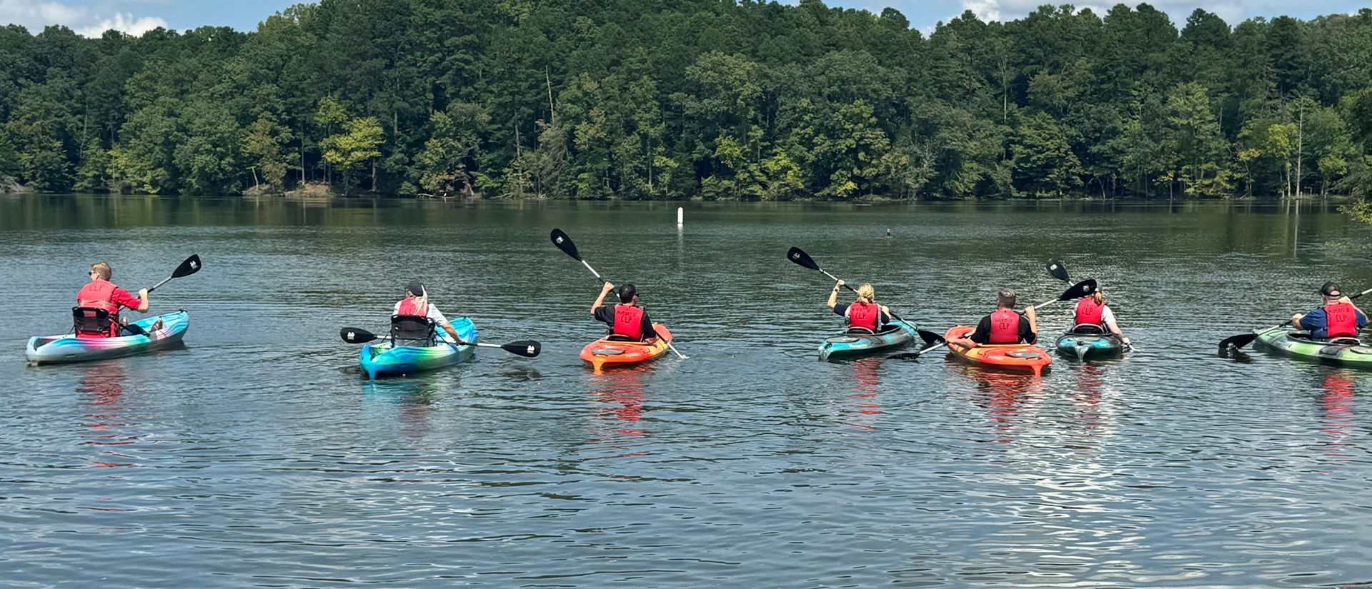 Kayak race at City Lake Park, PTRC Staff