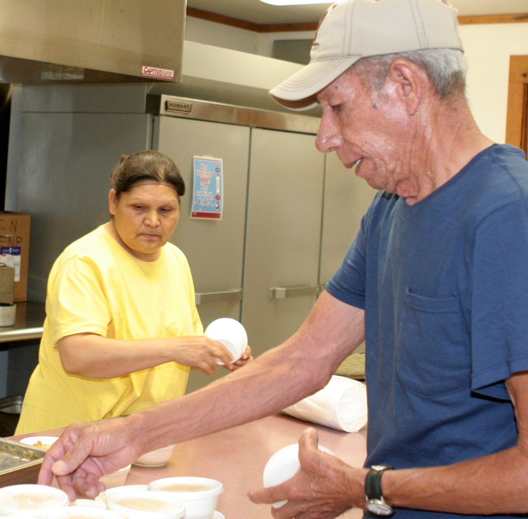 Congregate nutrition meals being prepared